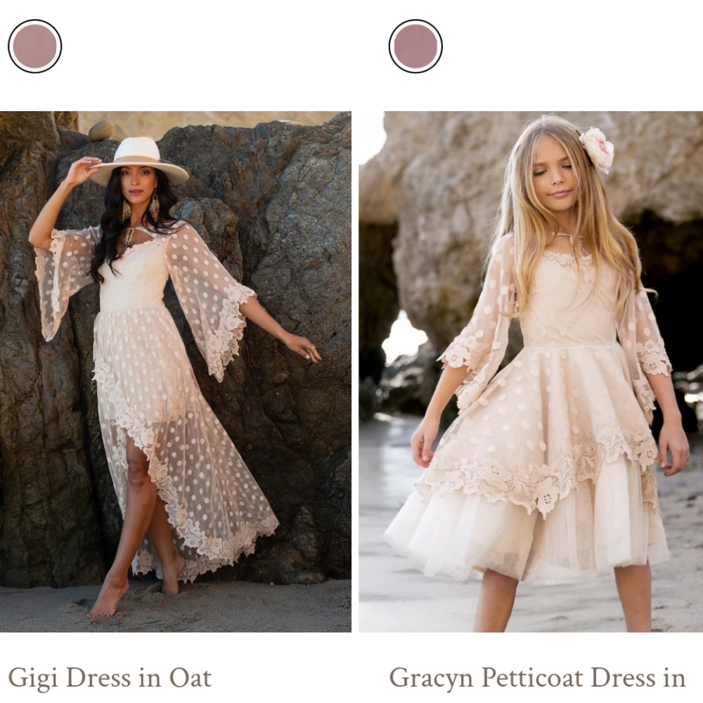 Gracyn Petticoat Dress In Oat- Mommy And Me Matching